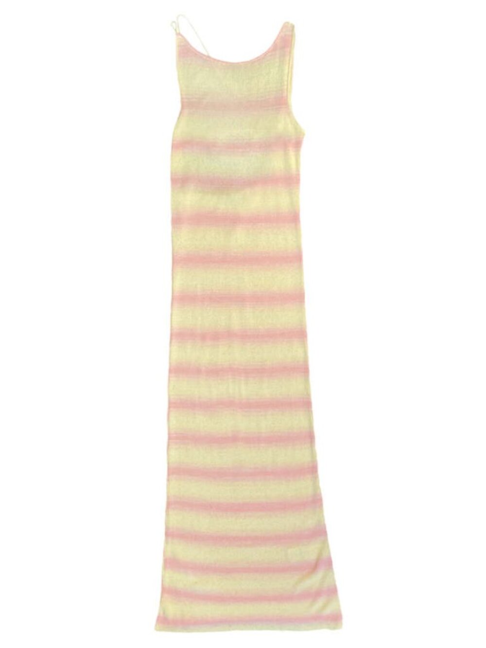 Paloma Wool Haya Dress Yellow Striped Ribbed Knit Maxi